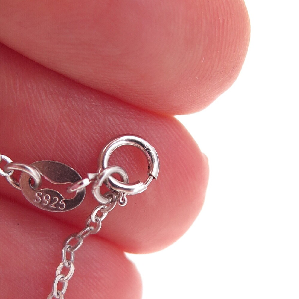 Sun 925 Sterling Silver Real Diamond Chrome Diopside Infinity Chain Necklace 18" - Picture 8 of 8